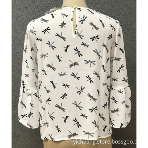 women's print chiffon blouse